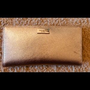 Like new rose gold leather Kate Spade wallet